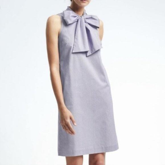 Banana Republic Sleeveless Striped Bow Dress Size 4 - Picture 1 of 6